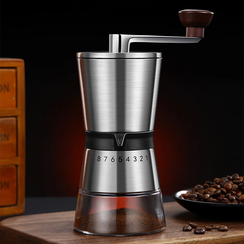 Burr Hand Grinder - 8 Ayarlanabilir Seramik Bıçaklı Manuel Kahve