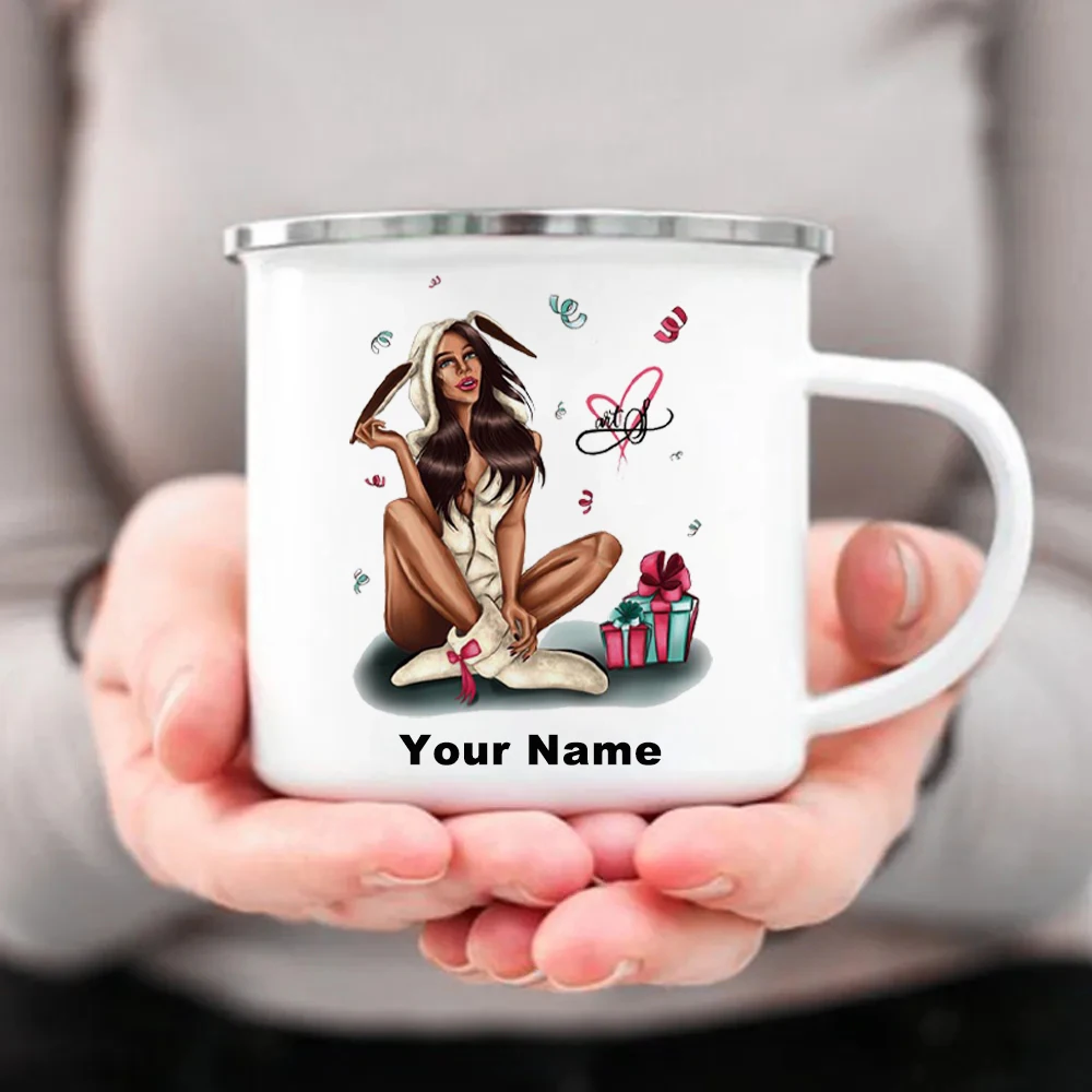 Coffee Tea Name - Üzerinde adınız ile özel emaye kupa,
