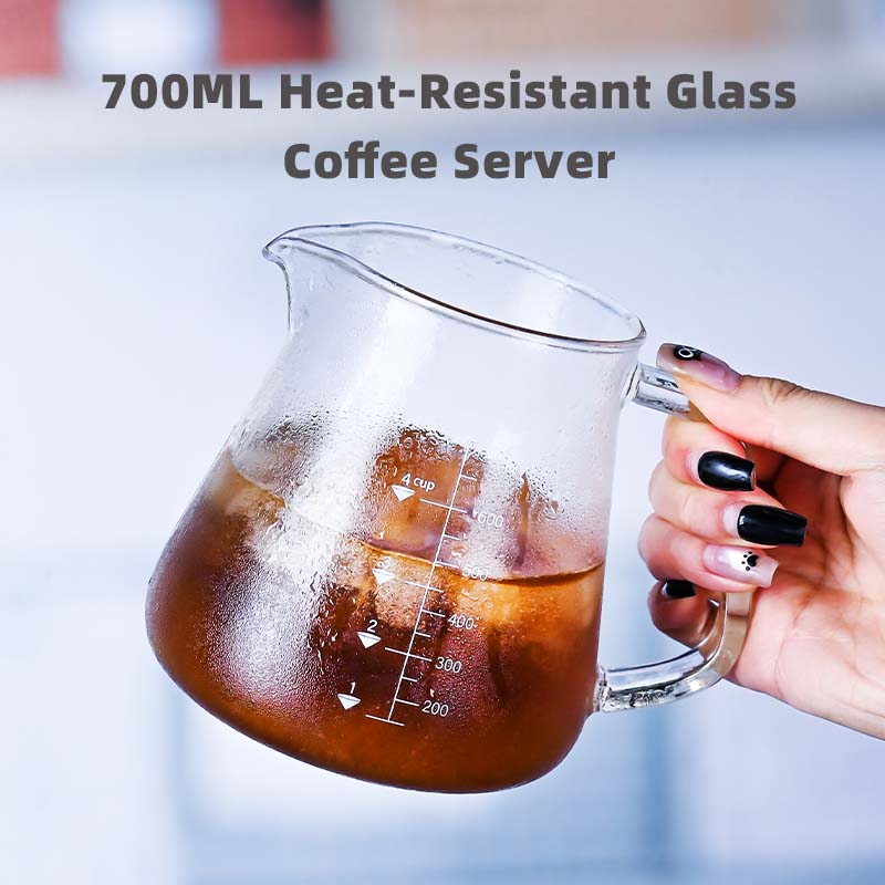 Coffee Tea And Sugar Set - Yeni Yüksek Borosilikat 700ml Cam Demleme