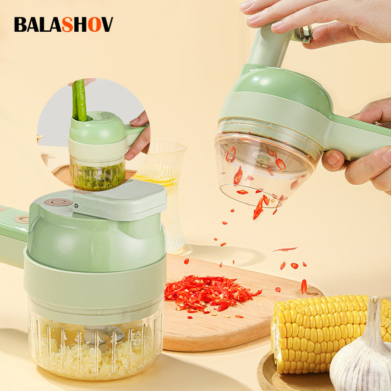 Burr Hand Grinder - 4In1 Elektrikli Sebze Kesici Seti El