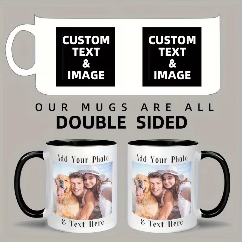 Coffee Tea Name - Kişiselleştirilmiş Çift Taraflı Fotoğraf ve Metin