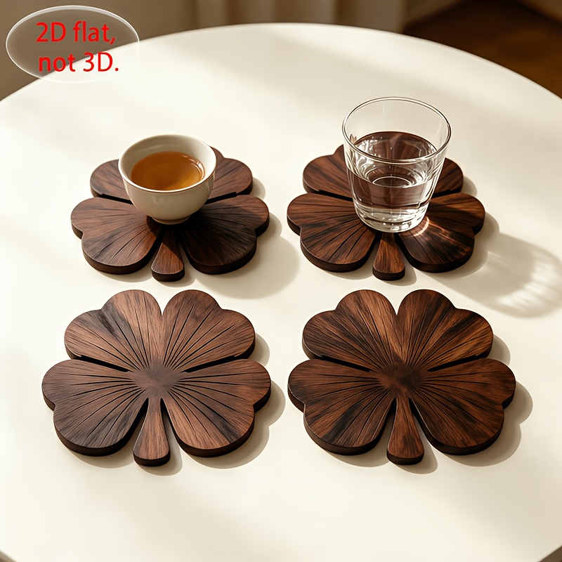 4 Adet 2D Düz Yonca Ahşap Bard - Coffee Tea And Sugar Set incelemesi ve fiyatı