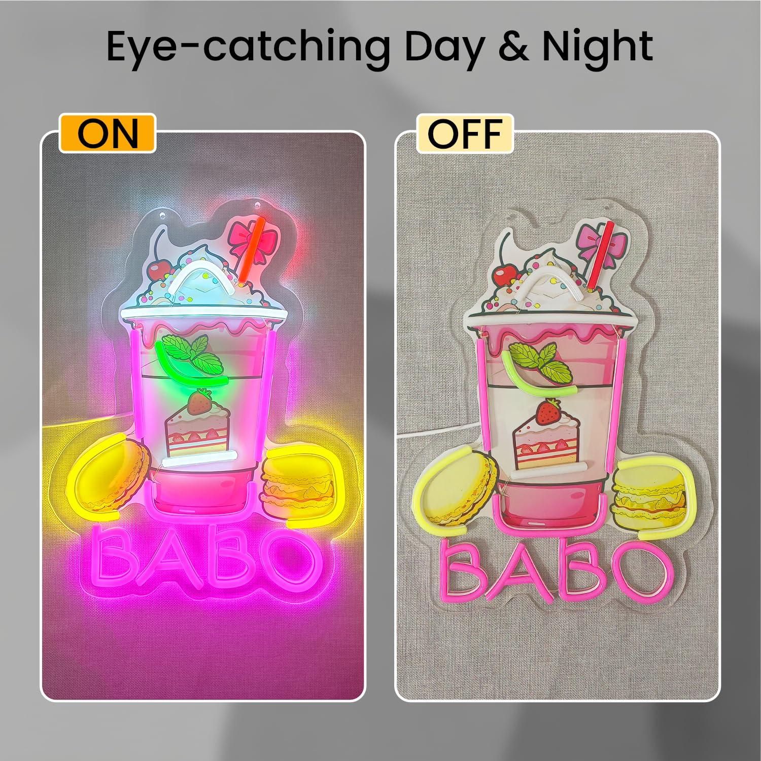 Boba Neon Tabelası, Işıklı Bub - Coffee Tea & Jane incelemesi ve fiyatı